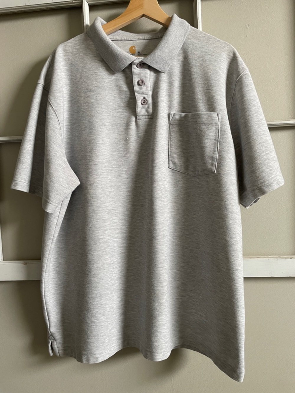 Carhartt Men's Short-Sleeve Polo in Light Heather Gray